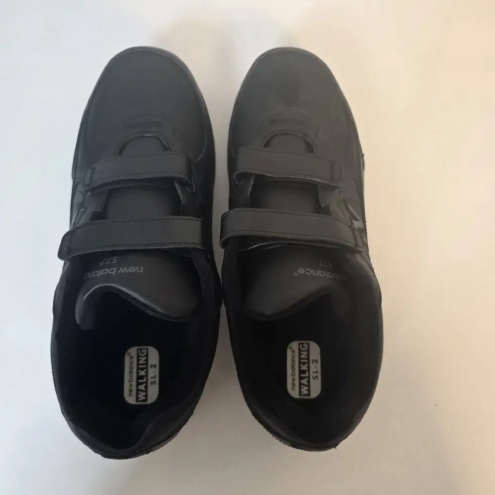 New Balance 577 Walking Shoes Mens Size 11 4E Black Hook & Loop Straps MW577VK